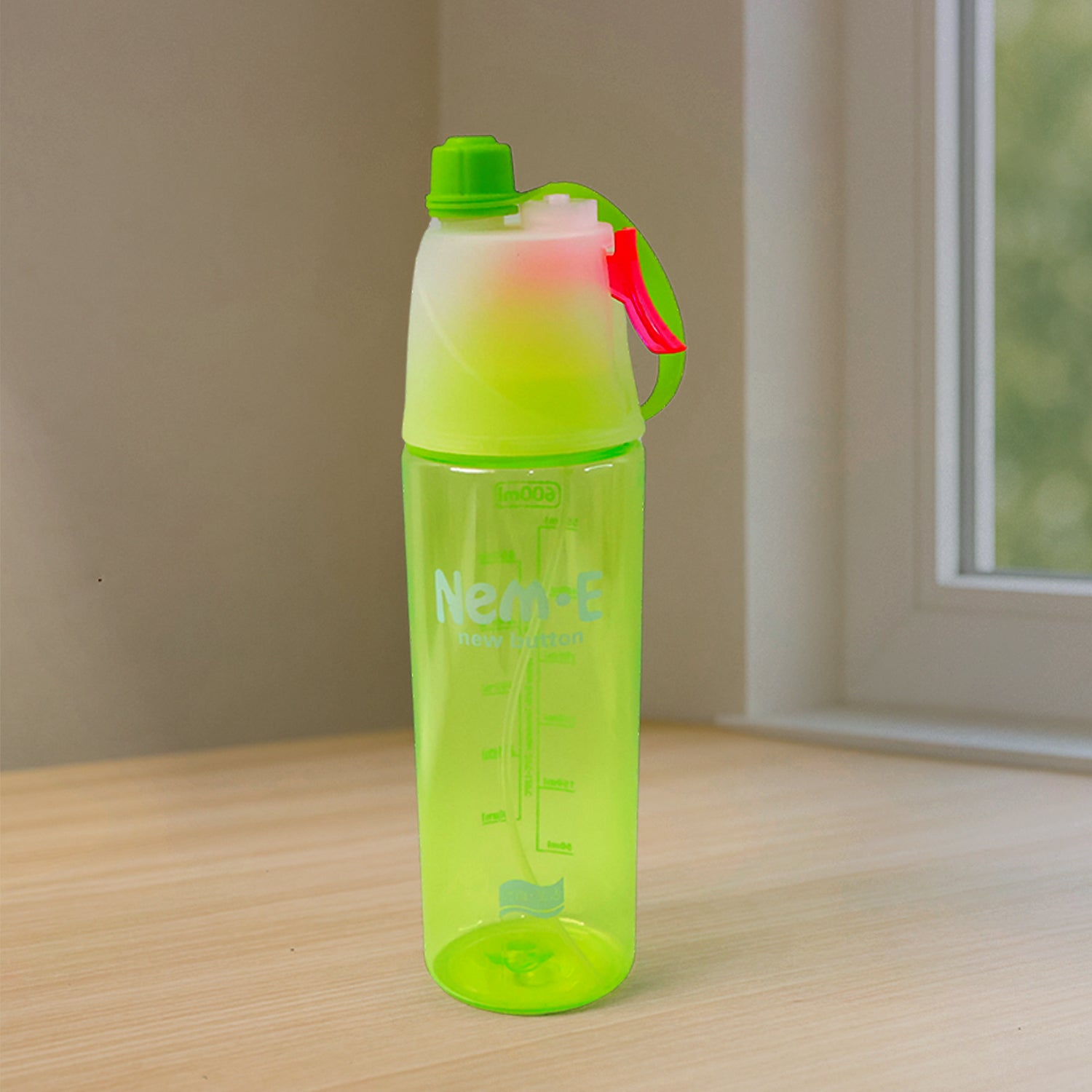 Plastic Dual Function Sports Water Bottle With Built-in Mist Spray And Leakproof Cap (600ml  1 Pc) Plastic Dual Function Sports Water Bottle With Built-in Mist Spray And Leakproof Cap (600ml  1 Pc)